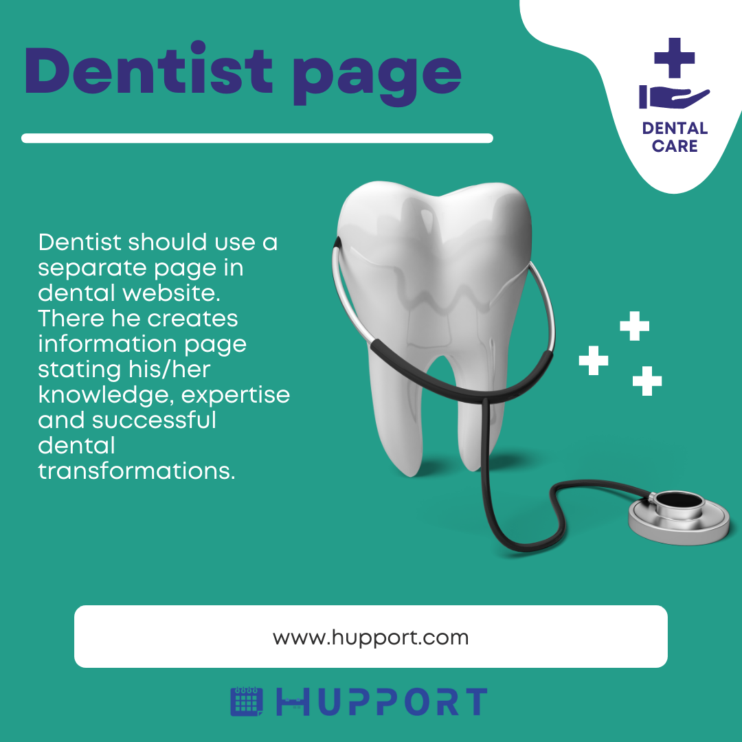 Dental website design elements :Dentist page