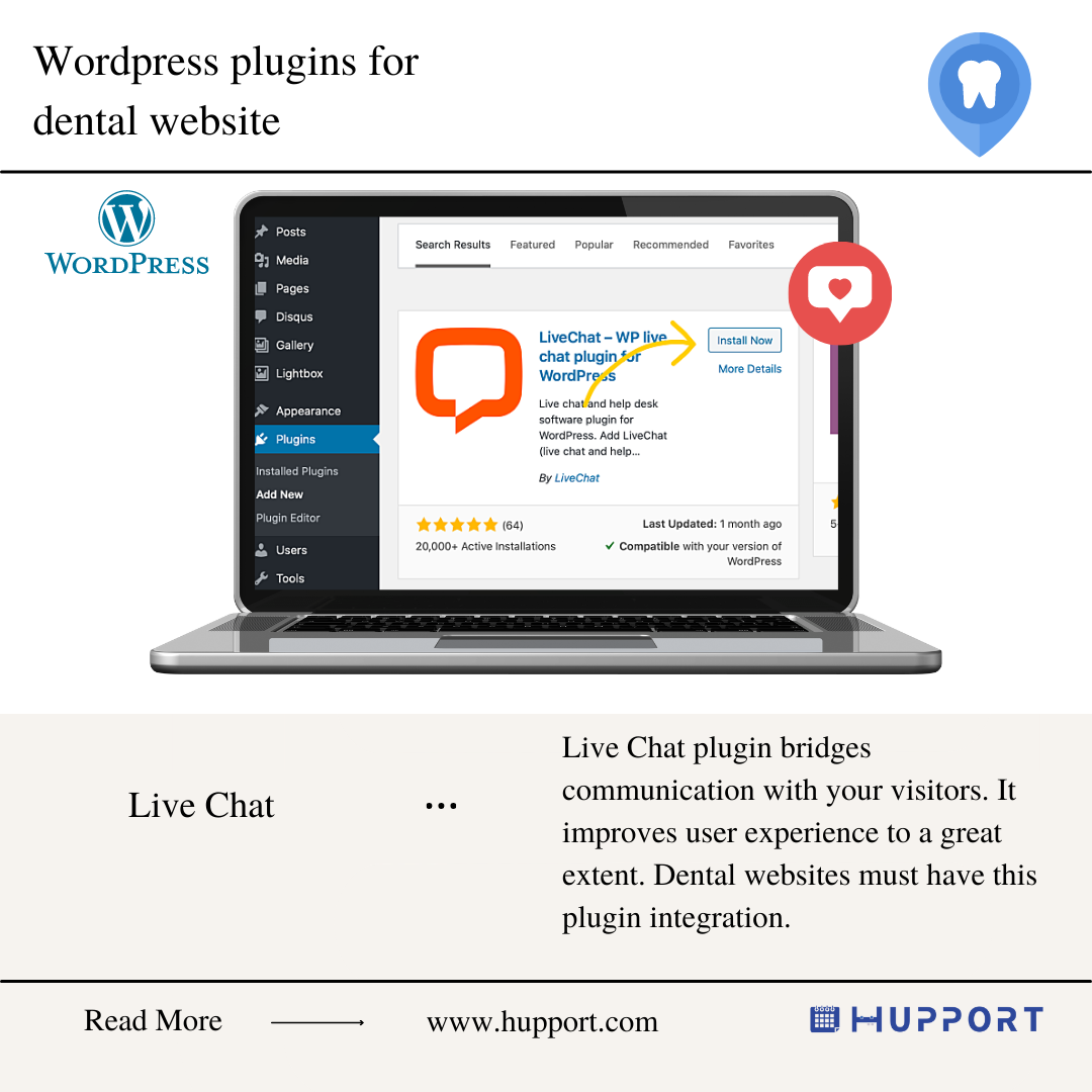 Live Chat WordPress plugins for dental website