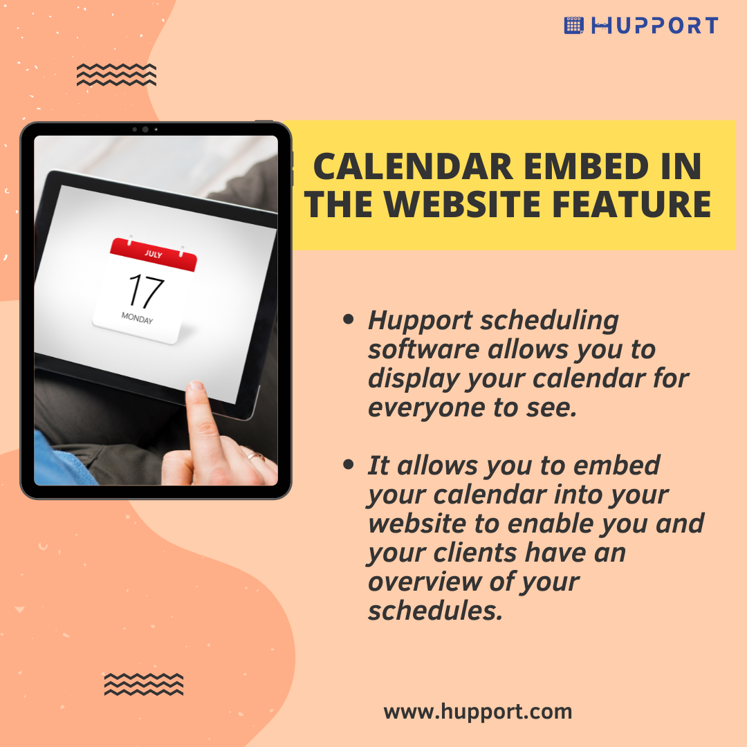 Calendar Embed in the Website Feature