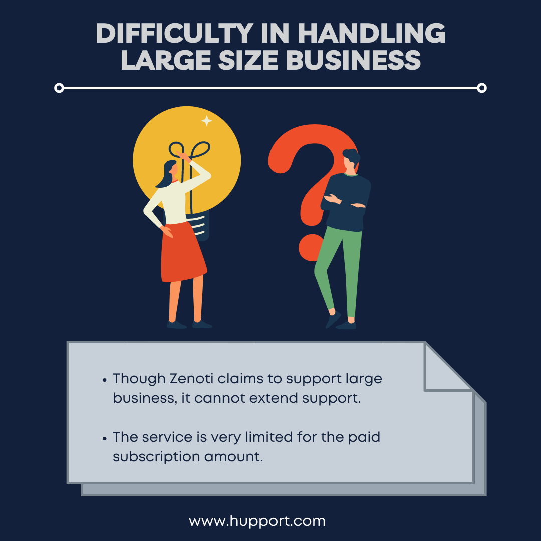 Difficulty in handling large size business