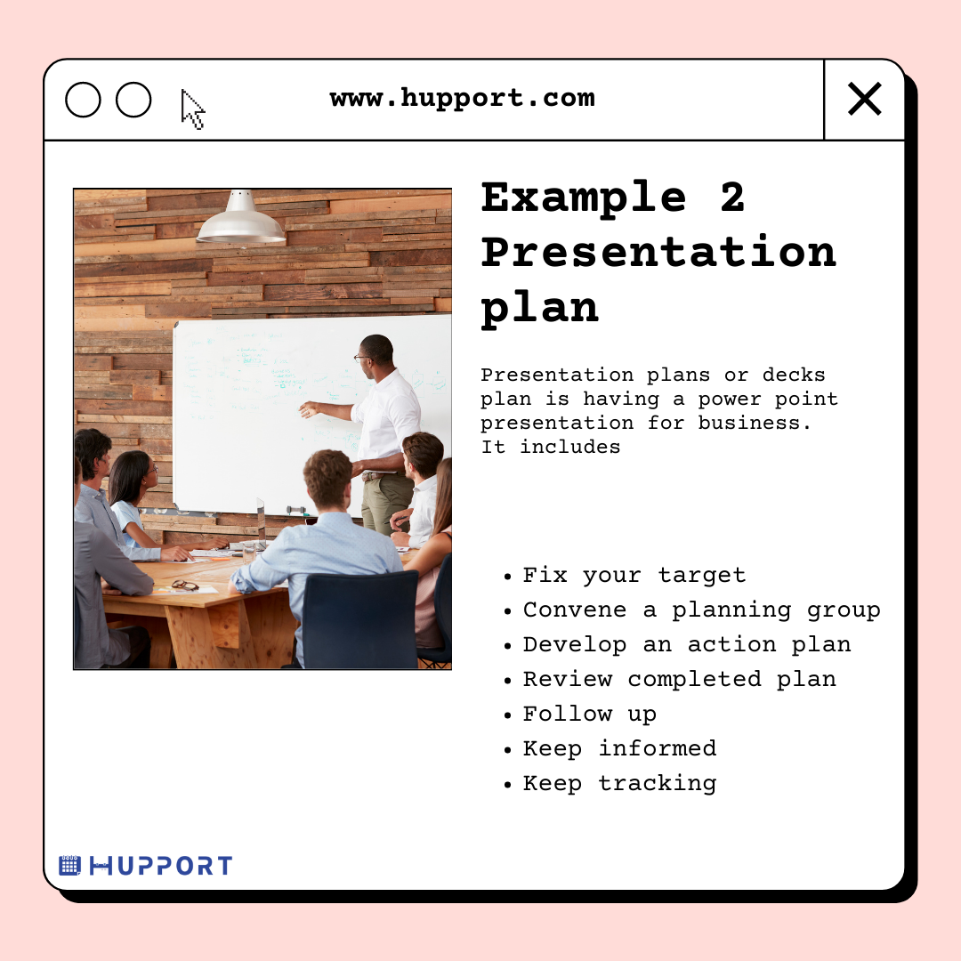 Example 2: Presentation plan