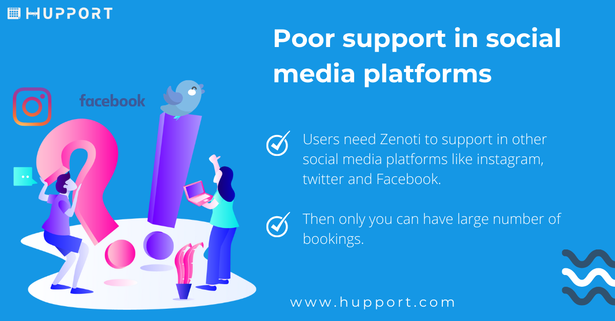 Poor support in social media platforms