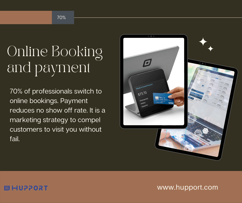 Online Booking and payment for spa point  sale software