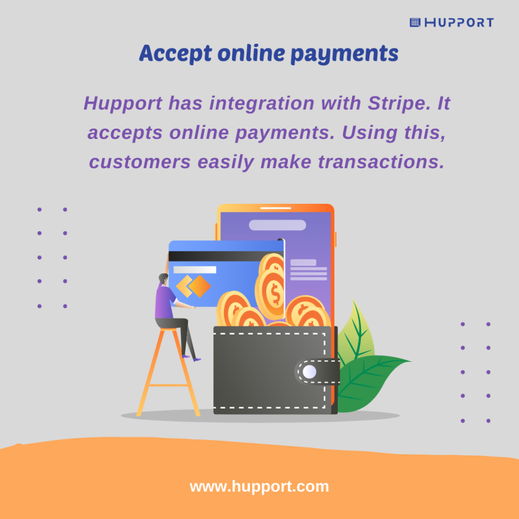 Accept online payments in hupport