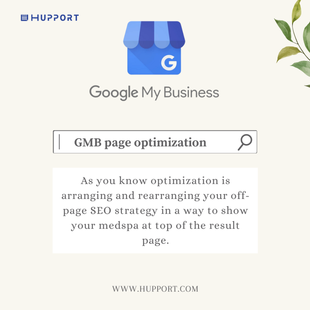 GMB page optimization for medspa