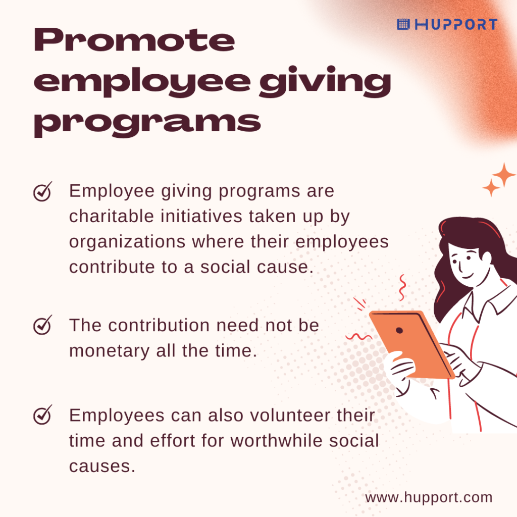 Promote employee giving programs (1)