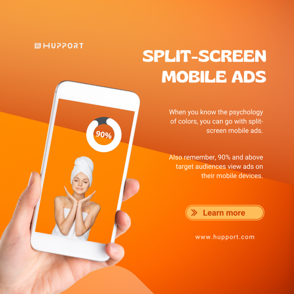 Split-screen mobile ads 